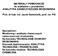 MATERIAŁY POMOCNICZE do wykładów z przedmiotu ANALITYKA ZANIECZYSZCZEŃ ŚRODOWISKA. Prof. dr hab. inż. Jacek Namieśnik, prof. zw.