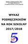 SZKOŁA PODSTAWOWA NR 5 im. Adama Mickiewicza W SIEMIANOWICACH ŚLĄSKICH WYKAZ PODRĘCZNIKÓW NA ROK SZKOLNY 2017/2018