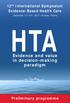 HTA. Evidence and value in decision-making paradigm. 12 th International Symposium Evidence-Based Health Care. Preliminary programme