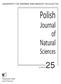 UNIVERSITY OF WARMIA AND MAZURY IN OLSZTYN. Polish. Journal of Natural. Sciences (3/2010) 25