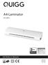 A4-Laminator OL 250-L INSTRUKCJA OBSŁUGI GWARANCJI Nr.: (numer bezpłatny) ART.-NR.: