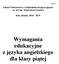 Wymagania edukacyjne z języka angielskiego dla klasy piątej