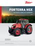 FORTERRA HSX INSTRUKCJA OBSŁUGI CIĄGNIKÓW 3/2018. Ciagnik to Zetor. Od 1946 roku.