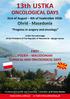 13th USTKA. Ohrid - Macedonia. Progress in surgery and oncology. Under the patronage of the President of The Republic of Macedonia - Gjorge Ivanov