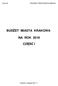 BUDŻET MIASTA KRAKOWA NA ROK 2018 CZĘŚĆ I