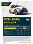 OPEL ADAM ZŁ AKTUALNA PROMOCJA PROMOCYJNY RABAT. Cennik. Rok produkcji 2018 / Rok modelowy 2019.