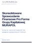 Skonsolidowane Sprawozdanie Finansowe Pro Forma Grupy Kapitałowej MURAPOL