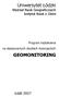 Uniwersytet Łódzki Wydział Nauk Geograficznych Instytut Nauk o Ziemi. Program kształcenia na stacjonarnych studiach licencjackich GEOMONITORING
