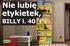 Nie lubię. etykietek, BILLY l. 40. Inter IKEA Systems B.V. 2019