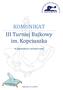 KOMUNIKAT III Turniej Bajkowy im. Kopciuszka. w gimnastyce artystycznej