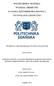 POLITECHNIKA GDAŃSKA WYDZIAŁ CHEMICZNY KATEDRA INŻYNIERII PROCESOWEJ I TECHNOLOGII CHEMICZNEJ