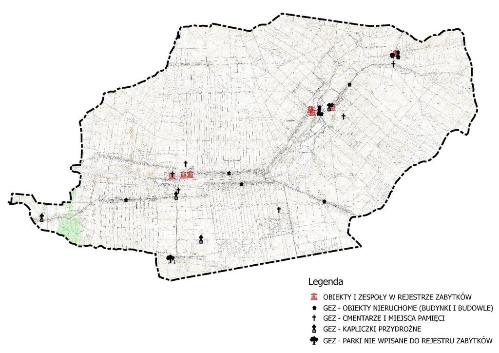 Mapa zabytków nieruchomych w Gminnej