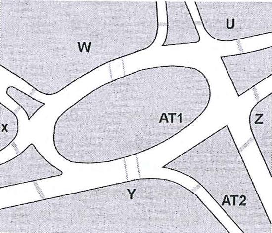 AT1: linie tramwajowe nr 2, 4 i 10, kursujące w szczycie co 12 minut (rozkładowo w rytmie 3-3-6 min.