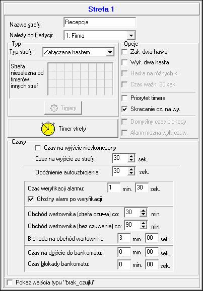 48 Programowanie SATEL 4.2.3 Parametry stref W nawiasie kwadratowym podana jest nazwa parametru prezentowana w manipulatorze.