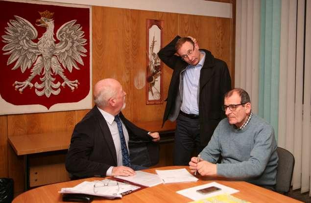 Ryszard Krzyżanowski, w głębi Beata Startek; Bolesław Krystowczyk, Robert Cieszyński, Henryk Siuda Spotkanie Prezesów Stowarzyszeń z Zarządem Bydgoskiej Rady FSNT NOT Prezes Bolesław