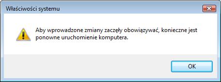 Kliknij przycisk OK, aby zaakceptować nowe ustawienia pamięci wirtualnej.