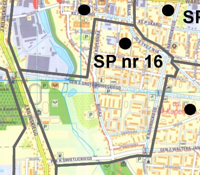11 Granice obwodu Szkoły Podstawowej nr 17 im Małgorzaty Kozery -