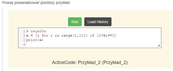 156 W tym module sprawdzana była również umiejętność korzystania z dokumentacji języka Python. Zadaniem uczniów jest wyszukać i opisać własnymi słowami ciekawe polecenie wraz z przykładem jego użycia.