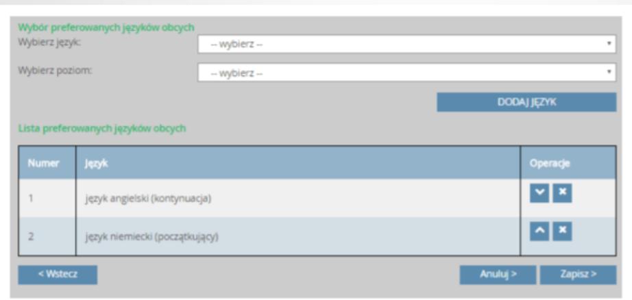 Kandydaci po zalogowaniu się do systemu w celach informacyjnych