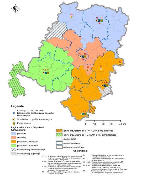 W województwie opolskim wydzielono cztery RGO (rysunek 5.