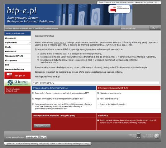 Menu jest widoczne jeśli zostało dodane na etapie projektowania w szablonach serwisu. 1.7.