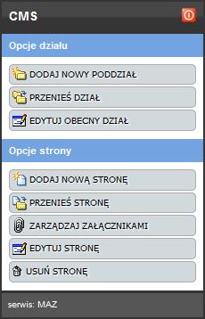 - zarządzaj załącznikami - usuń stronę - wyjdź z trybu edycji online 1.5.