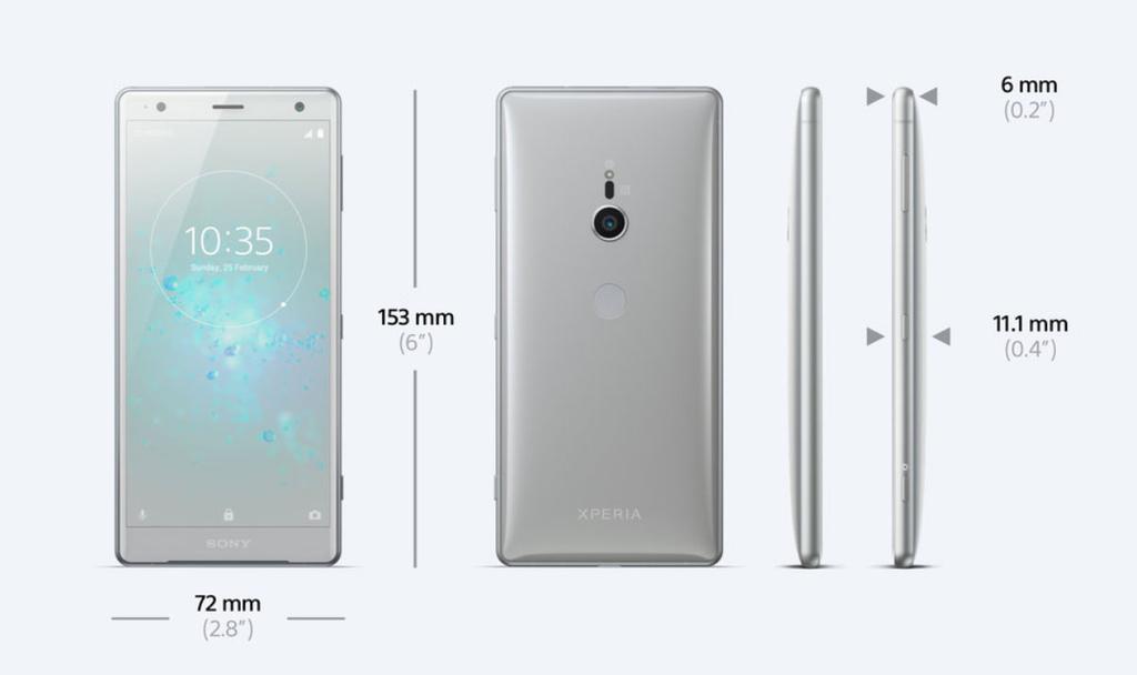 Zasilanie USB Wytrzymałość Wodoodporność (IP65/68) Szkło Corning Gorilla Glass 5 Masa 198 g Wymiary 153 72 11,1 mm Kolor Płynna czerń Płynne srebro Głęboka zieleń Brudny róż Wyświetlacz Full HD+