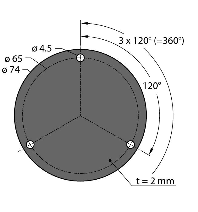 Ø 74 mm, stal nierdzewna SP5-QR24 100003689 Płyta ochronna Ø 74