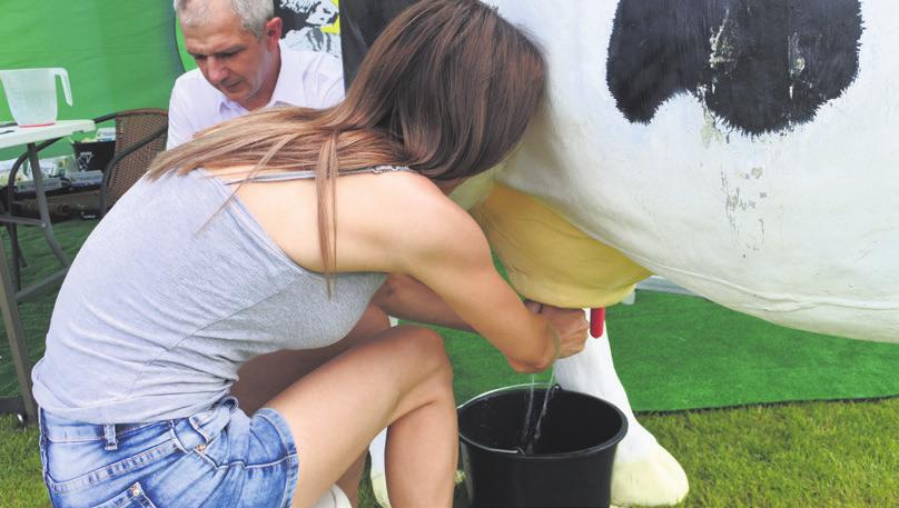 Najlepszy w grupie mężczyzn, pan Paweł Safaryn dla zdobycia tytułu Mistrza Dojenia Sztucznej Krowy musiał udoić 2256 ml.