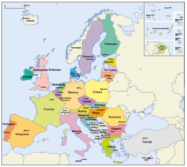 Unia Europejska: 500 milionów ludzi w 28 państwach Państwa
