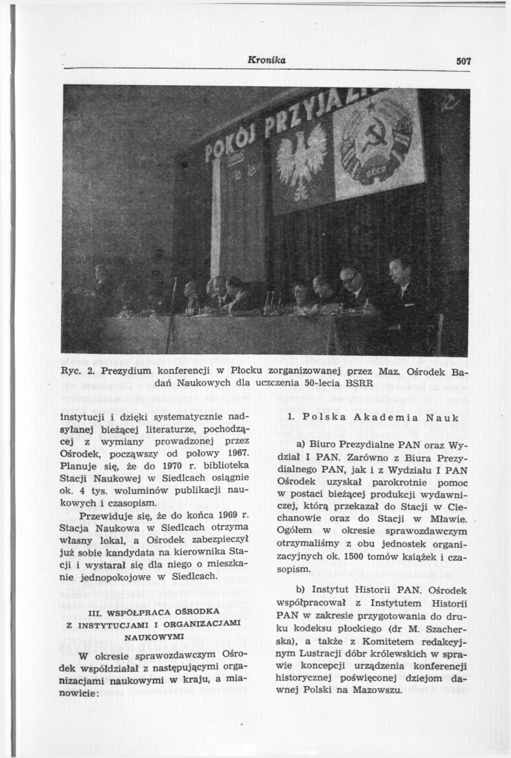 Kronika 507 Ryc. 2. Prezydium konferencji w Płocku zorganizowanej przez Maz.