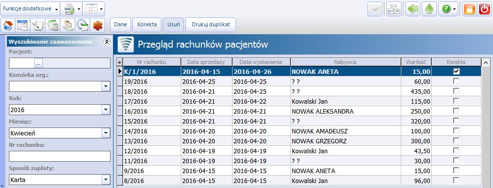 Dane dotyczące działalności komercyjnej 5.