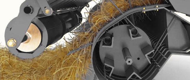 Seryjnie zastosowano dwa boczne ślimaki transportujące. Dzięki dużej średnicy wałka nie powodują owijania materiału. Umożliwiają bezpośrednie doprowadzanie materiału do wirnika.