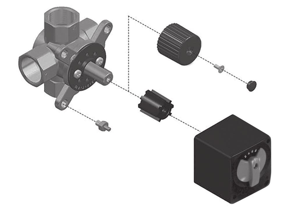 4. SCHEMAT POŁĄCZEŃ ELEKTRYCZNYCH AC 230V, 50/60Hz Schemat przyłącza elektrycznego A (L1) - brązowy (kierunek obrotów lewy, zawór mieszający otwiera się, większa ilość dodawanej wody) B (N) -
