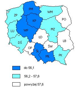 około 9 13% oczekiwane są w pomorskim i zachodniopomorskim. Najwyższy przyrost dotyczyć będzie województwa opolskiego i lubuskiego.