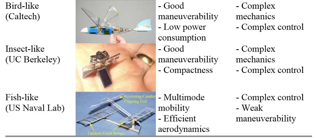 Flying vehicles Micro Aerial Vehicles (3) Figure: Examples of MAVs (source R.