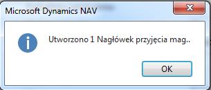 Próba dokonania księgowania (klawis F9) bez wcześniejszego przyjęcia spowoduje wyświetlenie błędu (brak danych do zaksięgowania).