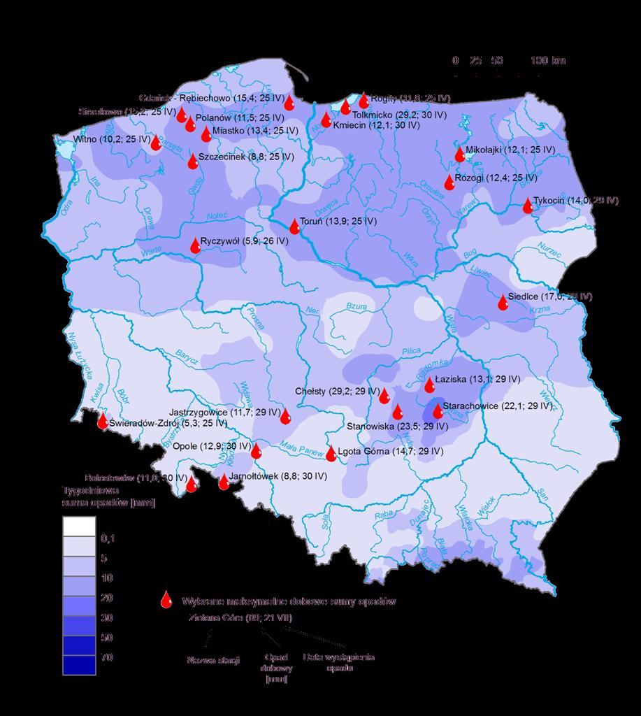 maksymalne dobowe sumy opadów