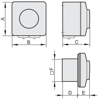 : TY Schemat podłączeniowy: 01.074 Wymiary [mm]: F L1 1 2 3 4 5 P T> M 1 ~ r art. maks.