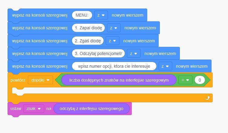 tak: Jednak te funkcje dodane w funkcji loop() sprawiają, że nasze menu wypisuje się w nieskończoność non stop, co jest raczej uciążliwe.