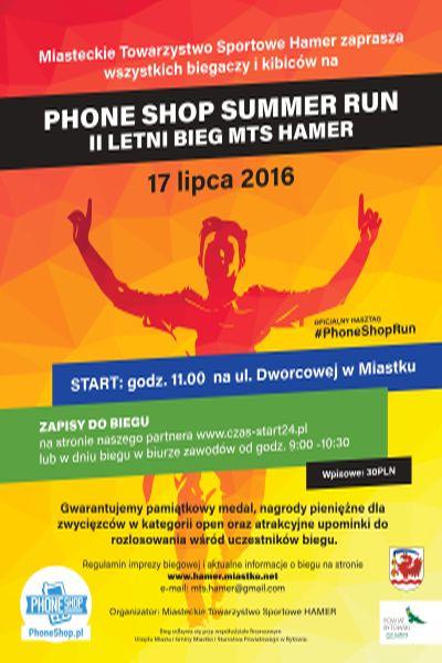 II LETNI BIEG MTS HAMER - MIASTKO - 10KM Organizator: Miasteckie Towarzystwo Sportowe HAMER w Miastku Data: 2016-07-17 Miejsce: Miastko Dystans: 10 km II LETNI BIEG MTS HAMER - MIASTKO - 10KM, OPEN 1