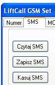 każdego z prametrów urządzenia, zgodnie z rekordami widocznym w programie LiftCall GSM set.