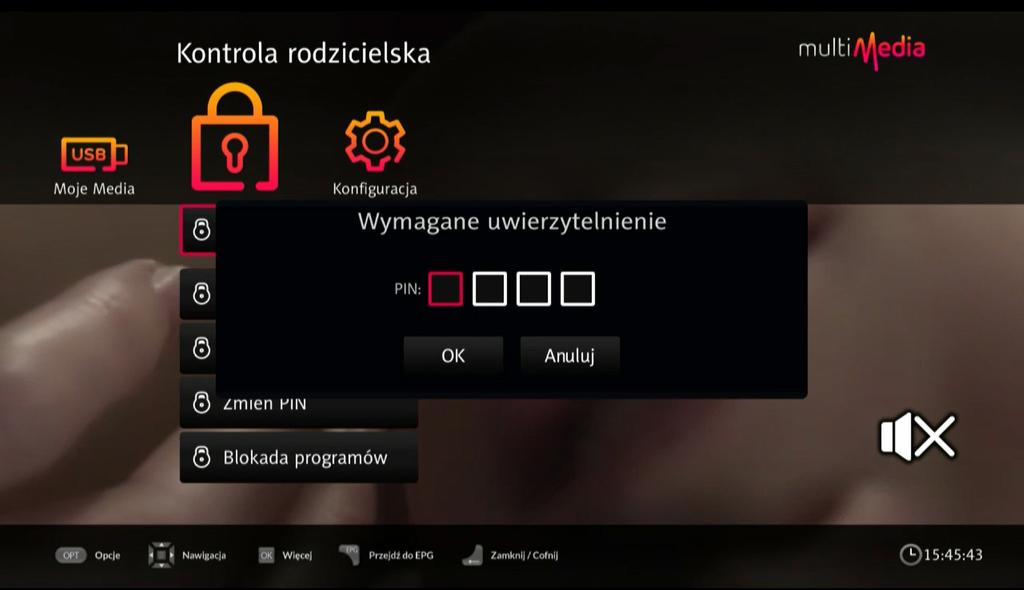 Umożliwia ustawienie blokady nadawanego programu ze względu na wiek widza.