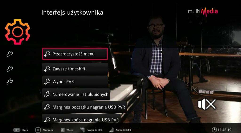 Interfejs użytkownika: umożliwia m.in. zmianę sposobu numeracji List kanałów, czasu wyświetlania OSD, przezroczystość menu, ustawienia czasu wyłączenia dekodera (tzw.