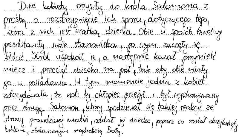 zadań elementy, jednak różni się od pozostałych prac uczniów