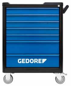 GEDORE-Check-Tool: Kontrola kompletności z użyciem 2-kolorowych wkładek z tworzywa piankowego W wózku narzędziowym WSL-LB7 Całkowite obciążenie 4 kg Narzędzia GEDORE w rozmiarach metrycznych Odporne