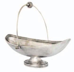 442 Koszyk Warszawa, J. Fraget, lata 1860 1896 mosiądz srebrzony, dług. 32 cm, wys.