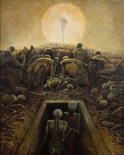 Zdzisław Beksiński (1929 Sanok 2005 Warszawa), Bez tytułu, 1970 r, olej, płyta, 122 98 cm, sygn. i dat.