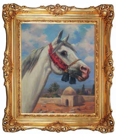 29 Leszek Piasecki (1928 Lwów 1990 Wiedeń) Głowa siwego araba pustynnego, przed 1977 r. olej, płótno, 60,5 50 cm sygn. p. d.