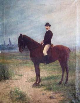 56 Berger (XIX/XX w.) Portret konny olej, płótno, 81 65 cm sygn. p. d.